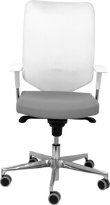 thumbnail of Ossa blanca Silla  y  Respaldo de malla en color blanco y asiento tapizado en tejido BALI color gris