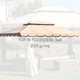 thumbnail of Telo di Ricambio Top Gazebo 3x4 da Giardino Copertura AirVent in Poliestere 220 g/mq Impermeabile, Protezione UV, 300x400