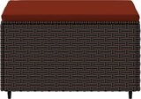 thumbnail of vidaXL Gartenhocker 2 Stk., Sitzhocker mit Kissen Stahlrahmen, Modular Hocker für Garten Terrasse, Fußhocker Gartenmöbel, Braun Poly Rattan