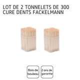 thumbnail of Lot de 2 tonnelets de 300 cure-dents en bois avec couvercle Fackelmann Wood Edition