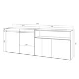 thumbnail of Sideboard, Küche, Schrank, Dielenschrank, 200x35x75cm, 4 Türen, Viel Stauraum, Moderner Stil, Schwarz _ 64_13