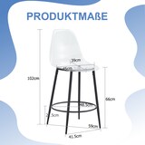 thumbnail of Barhocker 2er-Set Kunststoff transparent mit Metallgestell schwarz, Sitzhöhe 66 cm, pflegeleicht