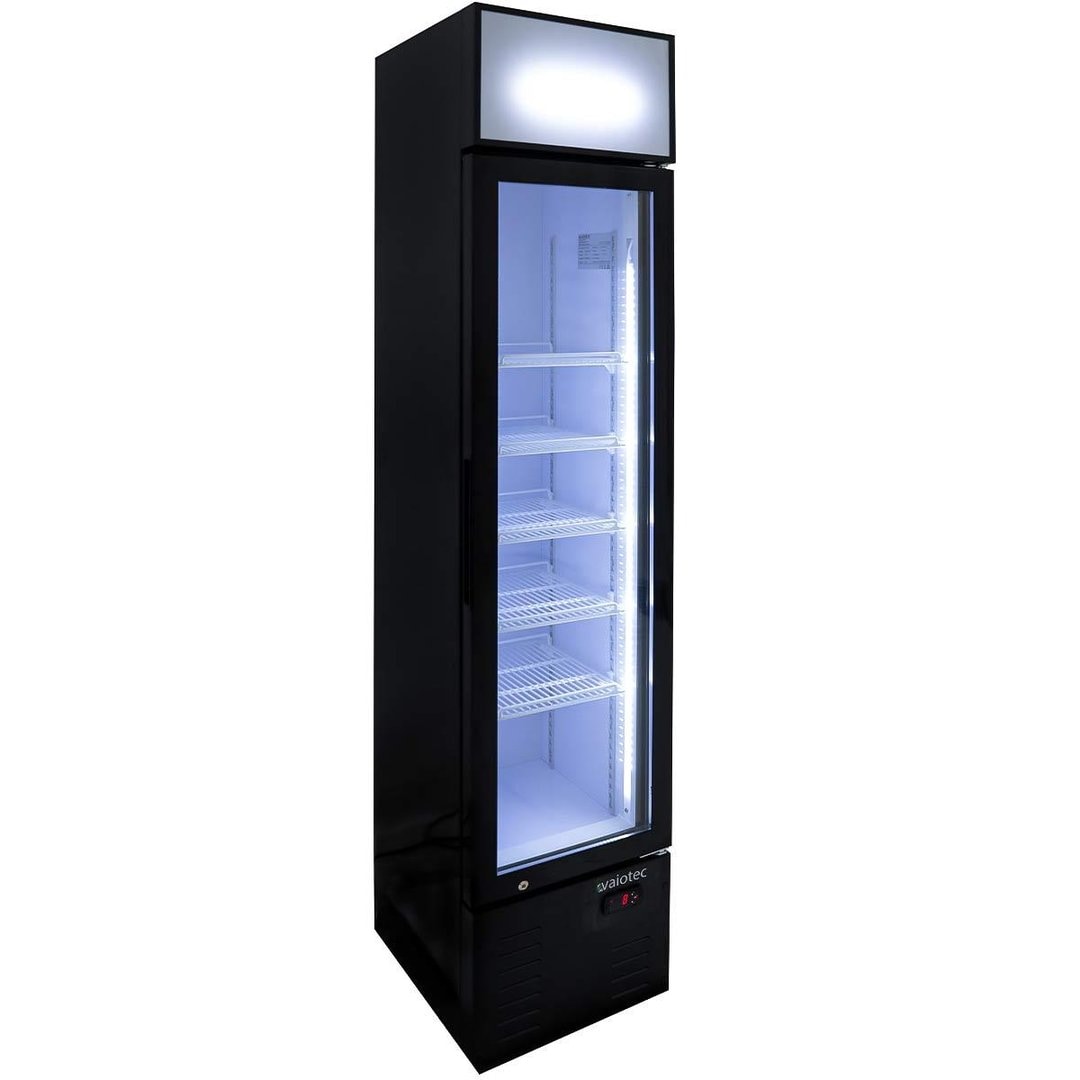vaiotec TOPLINE drankkoelkast 1 deur / 155 liter met lichtopzet "zwart", 390 x 480 mm