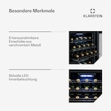 thumbnail of Klarstein Shiraz 29 Duo Weinkühlschrank 2 Zonen 80L/29 Flaschen 5-22°C Touch Schwarz