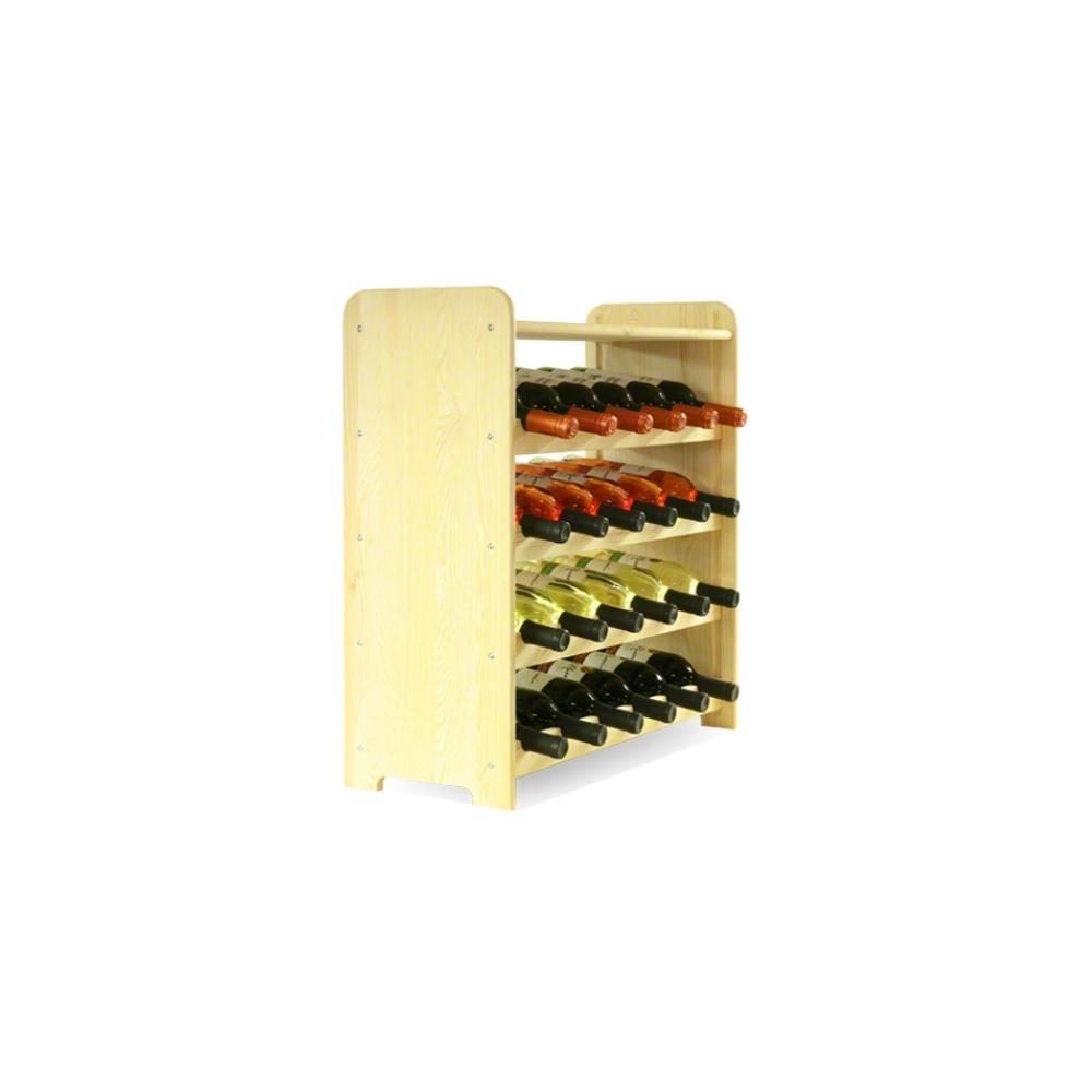 PROREGAL Weinregal PINOTWINE C | HxBxT 61,6x63,2x26,5cm | 24 Flaschen | Massives Kiefernholz | Natur unbehandelt | Flaschenregal Weinständer Holzregal