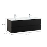 thumbnail of Meuble sous vasque 120 cm SORRENTO Noir carbone
