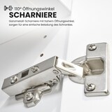 thumbnail of bümö Mehrzweckschrank 80cm breit, Aktenschrank o. Schuhschrank klein, Schrank mit Regal, Kommode in Weiß/Silber aus Holz, Vorratsschrank &