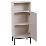 thumbnail of Kommode HWC-O42, Badezimmerkommode Badschrank Schrank mit 1 Tür, 3 Staufächer, MDF Melamin 98x39x30cm ~ Holzoptik beige