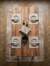 thumbnail of Esszimmertisch 120x60x76 cm Akazie Massivholz / Metall Esstisch Baumkante, Küchentisch Massiv mit U-Beinen in Schwarz, Holztisch Speisetisch