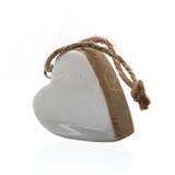 thumbnail of Holzherz Dekoherz Hängeherz Mangoholz Kordel Anhänger emailliert natur weiß