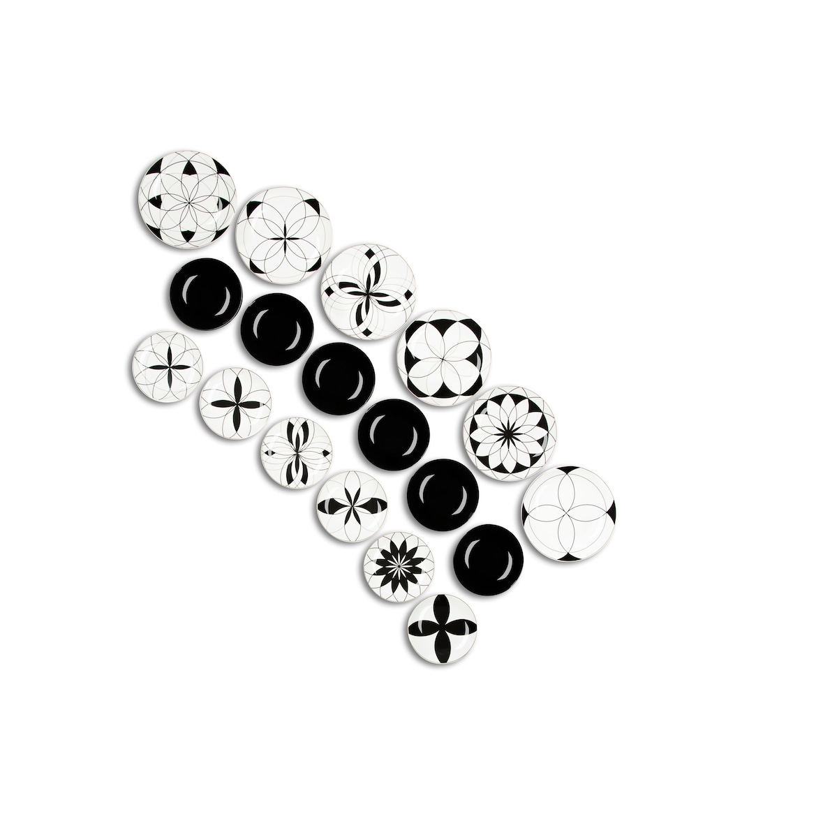 Excelsa 18-Teiliges Geschirrset Euclide Porzellan Weiß Und Schwarz