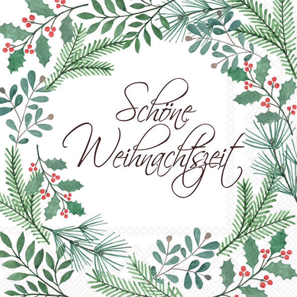 Ambiente 20 Servietten Papier 33x33cm 3-lag. - hochwertige Einweg Papierservietten mit Schöne Weihnachtszeit Schriftzug Weihnachtsservietten Tischdeko