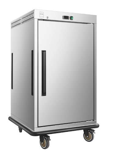 METRO PROFESSIONAL Carro caliente para banquetes GBT11021, acero inoxidable, 81.5 x 89.5 x 137.5 cm, GN 2/1, plateado