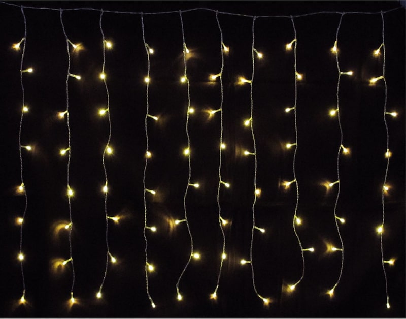 LEX 160er LED Lichtervorhang für Innen- und Außen, Warmweiß, IP44, 1,9m