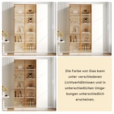 thumbnail of Merax LED Vitrinenschrank 110×35×165 cm, Glasvitrine mit gehärteten Glastüren, Bücherregal & Aufbewahrungsschrank, Weinschrank mit Beleuchtung, weiß