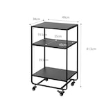 thumbnail of Yamazaki Home Küchenwagen auf Rollen schwarz Metall mit Rollen 3 Ebenen 38x81x49cm Tower 04919