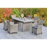 thumbnail of Merxx Toskana Set 7tlg., 6 Sessel, 1 Tisch 185 x 90 cm, Aluminium, Grau