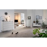 thumbnail of SalesFever Lowboard aus MDF | 1 Schublade und 1 Klappfach | Beine Metall mit Messinglegierung | B 120 x T 40 x H 45 cm | weiß