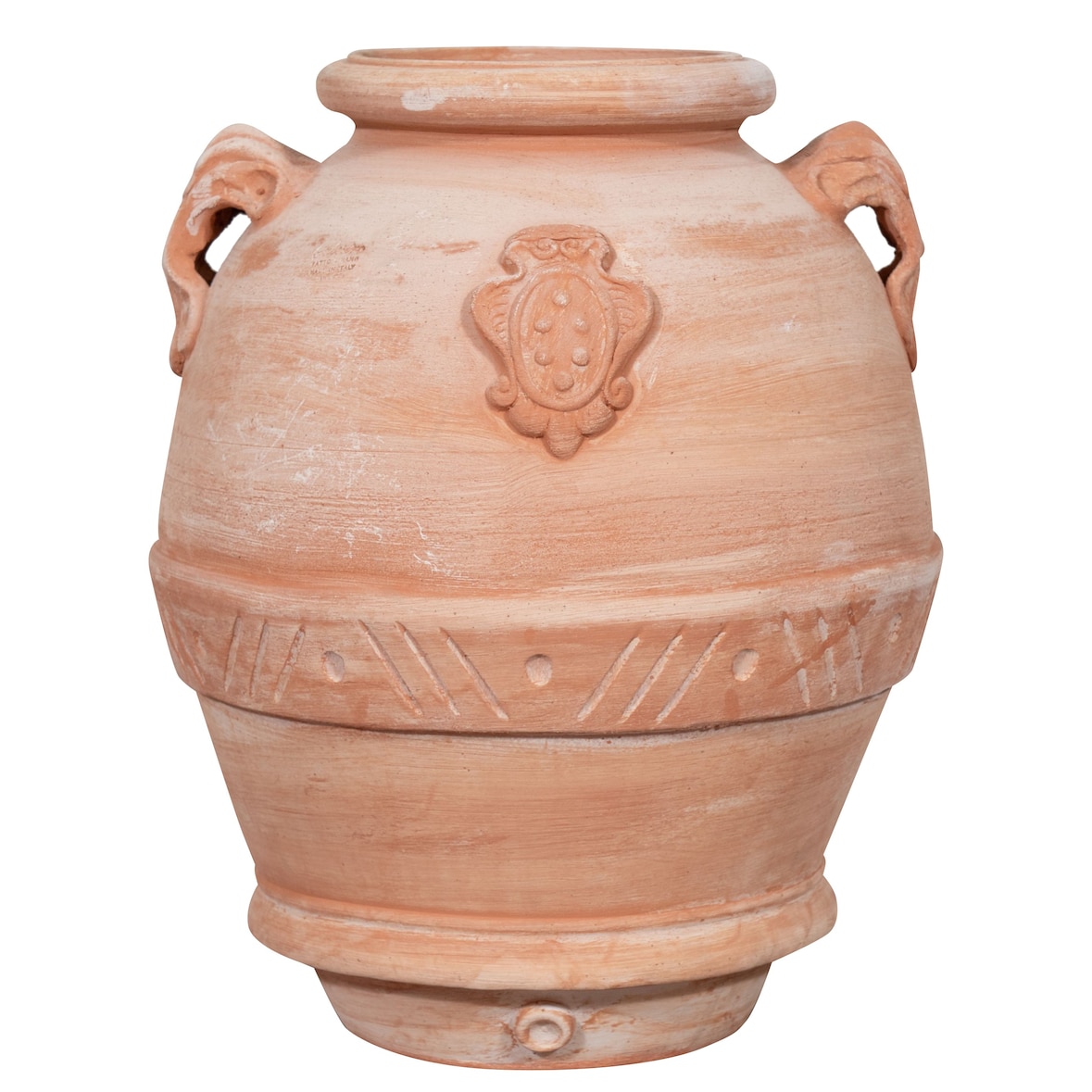 Biscottini Vasi per fiori 43x43x55 cm - Vaso rotondo in Terracotta - Fioriera esterno da giardino - Vasi da interno - Orcio per fiori balcone