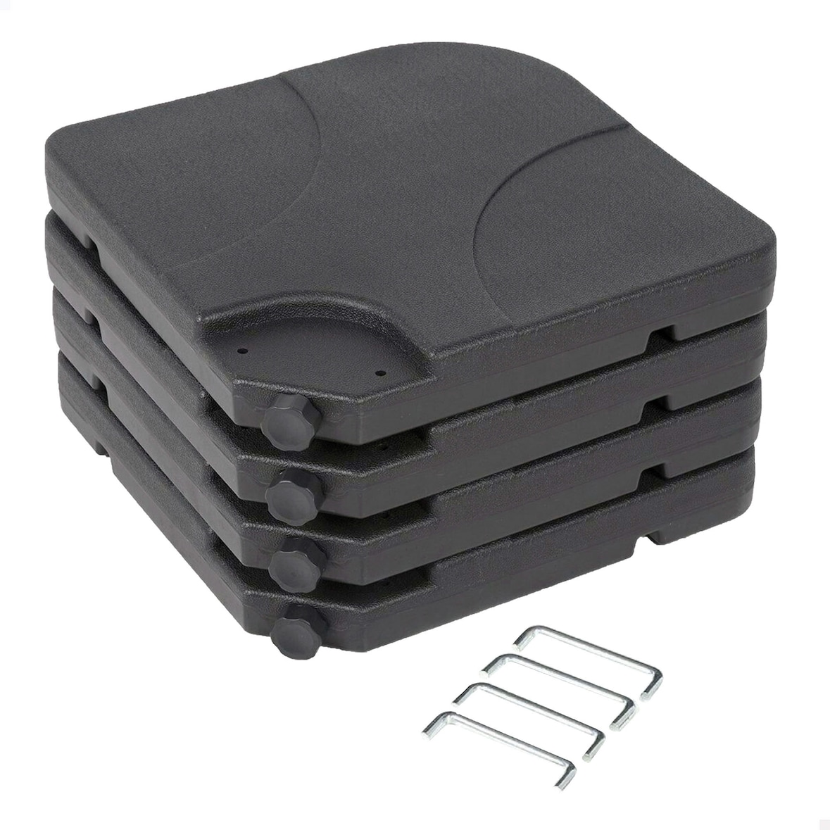 Aktive Garden Soporte parasol rellenable cuadrado 4 piezas