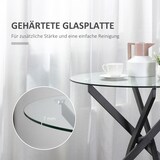 thumbnail of Couchtisch rund Glas Schwarz 80x80x75 cm mit Sicherheitsglas und Stahlgestell, verstellbare Füße, moderner Beistelltisch für Wohnzimmer