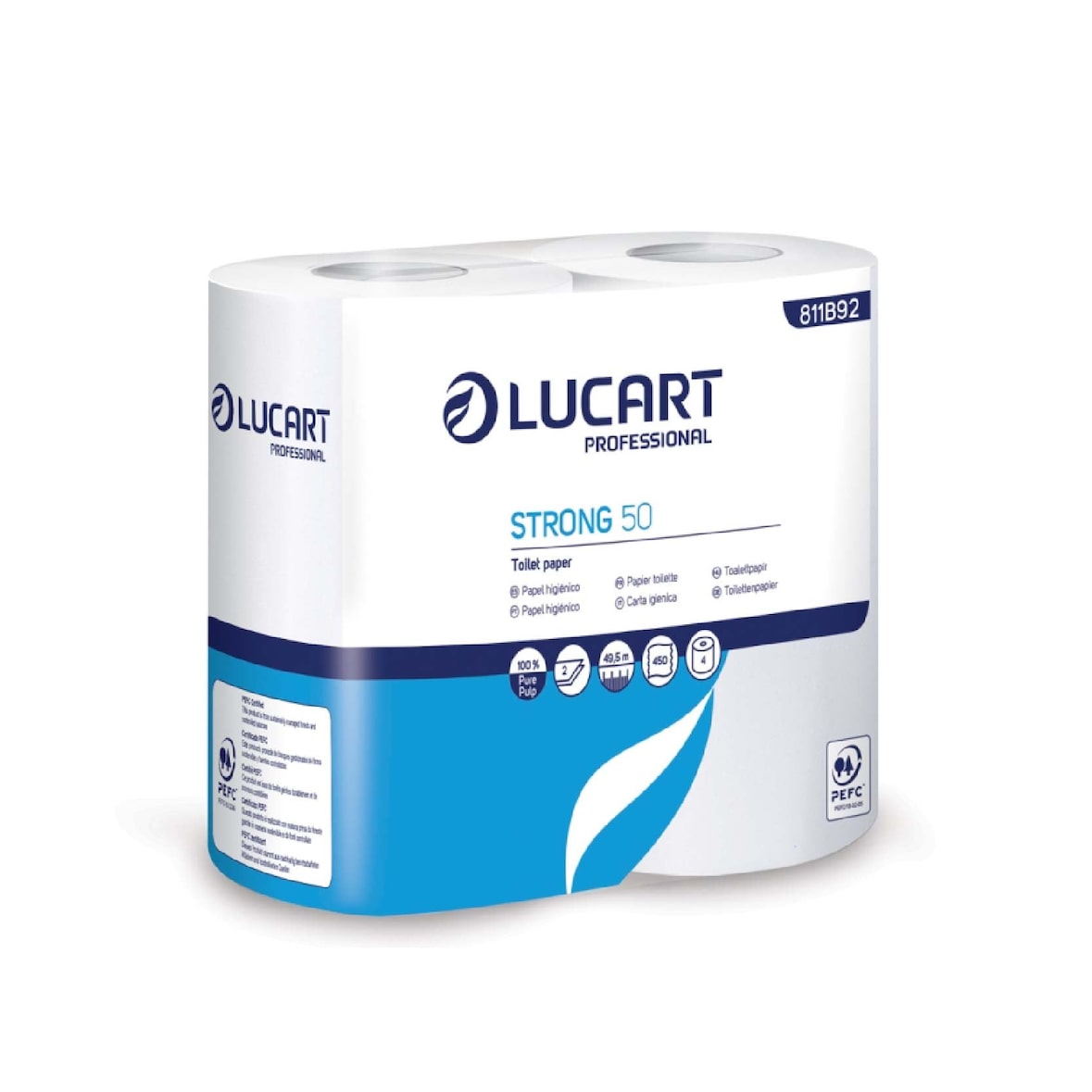Papel Higiénico 2 Folhas 49,5 m Lucart Strong 50 – Resistência e Suavidade (40 rolos)