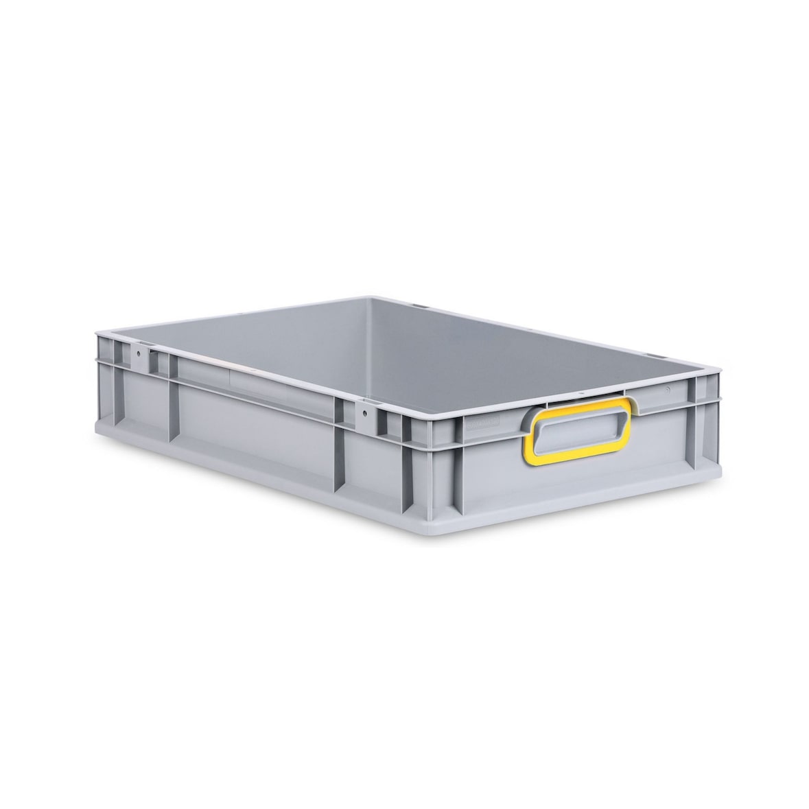 PROREGAL Eurobox NextGen Color | HxBxT 12x40x60cm | 23 Liter | Griffe gelb geschlossen | Glatter Boden | Eurobehälter, Transportbox, Transportbehälter