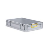 thumbnail of PROREGAL Eurobox NextGen Color | HxBxT 12x40x60cm | 23 Liter | Griffe gelb geschlossen | Glatter Boden | Eurobehälter, Transportbox, Transportbehälter