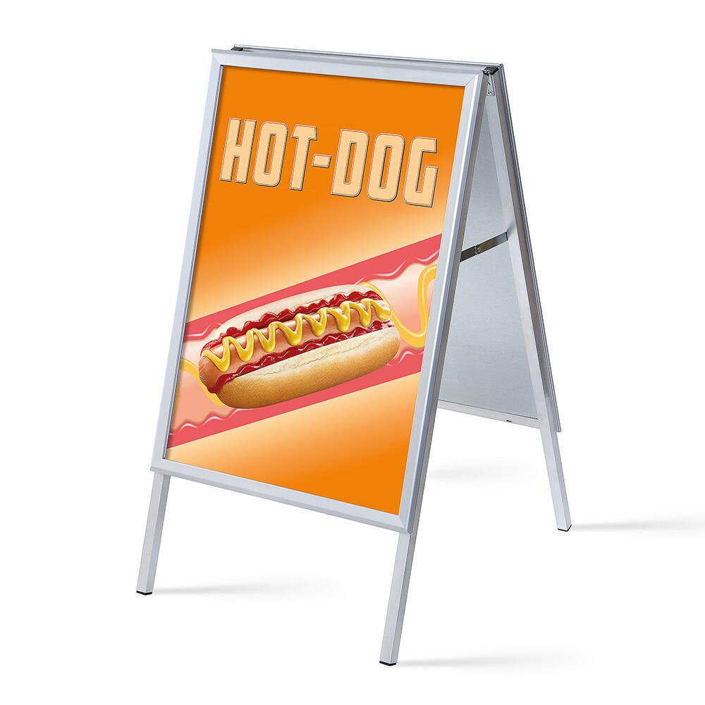 SHOWDOWN Displays Showdown Kundenstopper - DIN A1 - Komplett-Set - Hot Dog Französisch - Orange/Schwarz