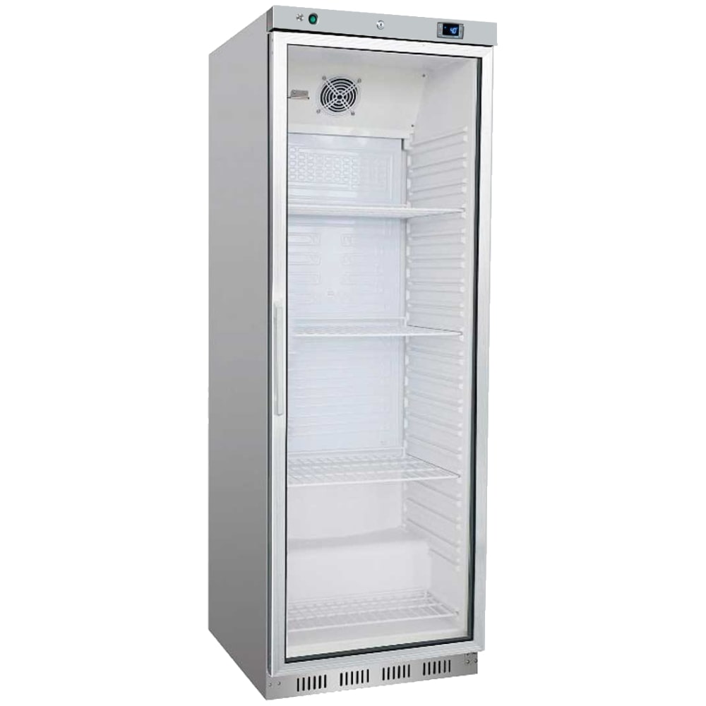 Statischer kühlschrankschrank edelstahl glastür 460 liter - 630x740x1870 mm - 190 W 230/1V - 72080609 Eurast