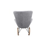 thumbnail of SalesFever Schaukelstuhl | Bezug Teddyfell | Kufen Esche mit Eichenfurnier | Gestell Metall | B 75 x T 102 x H 106 cm |hellgrau – schwarz – natur