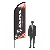 thumbnail of Drapeau Signalétique restaurant 3m08 - mât + voile - Drapeaupublicitaire
