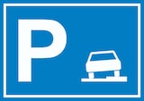 thumbnail of Gehweg Parkplatz Schild waagerecht A5 Rückseite selbstklebend