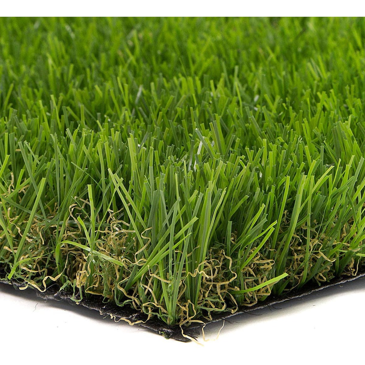 Prato Sintetico Manto Erboso Erba Finta Realistica Giardino 4 Sfumature di Colore Tappeto Erboso Sintetico Anti UV Atossico Drenante 40mm 1x5mt 5mq