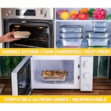 thumbnail of PIKA - Lot de 7 boites alimentaires en inox - 3x 820ml + 2x 1200ml + 2x 260ml – Hermétique - Compatible au micro-ondes, four, congélateur - Batch cook