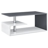 thumbnail of Helloshop26 - Mesa de centro para sala de estar com prateleira de arrumação em MDF 90 cm branca e cinza escuro 03_0004158