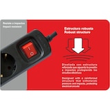 thumbnail of Regleta enchufe con 4 tomas con interruptor, Negro, 4 Enchufes, Cable de 1,5 metros, Protección Infantil, Toma de tierra con protección sobretensiones