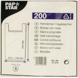 thumbnail of PAPSTAR 4000 Hemdchen-Tragetaschen, HDPE 42 cm x 21 cm x 13 cm weiss