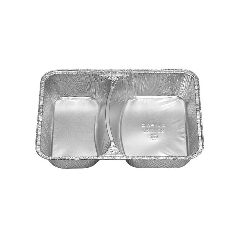 1000x Alu-Menüschalen 2-geteilt tief 228 x 178 x 38 mm (1020 C)