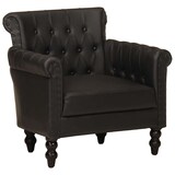 thumbnail of Fauteuil Noir Cuir de chèvre véritable Modèle Flavina
