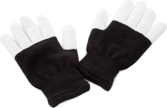 LED-Handschuhe, schwarz/weiß