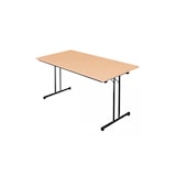 thumbnail of Klapptisch,T-Fuß, 750 x 1800 x 800 mm, tiefschwarz/buche