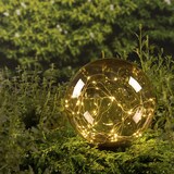 thumbnail of LED Solar Kugel Tisch Gartenleuchte mit Drahtlichterkette bernstein amber 30cm