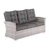 thumbnail of Sofá para jardín, 3 plazas, Color gris, Aluminio y rattán sintético, Tamaño:80x170x93 cm,Cojín antracita incluido