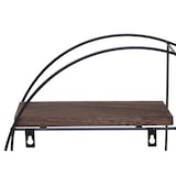 thumbnail of Wandplank HWC-K76, Hangende plank Zwevende plank, 4 planken Metalen massief hout Industrieel 45x45x11cm ~ donkerbruin