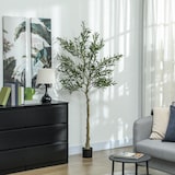 thumbnail of HOMCOM olivo artificial 180 cm planta artificial decorativa grande árbol artificial de interior con 40 aceitunas decoración para hogar oficina verde
