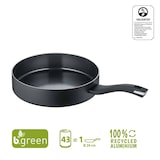 thumbnail of Berndes Schmorpfanne mit Glasdeckel b.green Alu Recycled Induction schwarz 24 cm