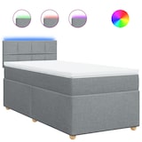 thumbnail of vidaXL Boxspringbett mit Matratze Hellgrau 80x200 cm Stoff