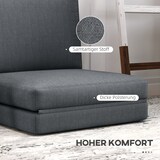thumbnail of Bodensofa klappbar 72x75x80 cm Dunkelgrau 3 in 1 als Bodensessel Chaiselongue und Schlafsofa mit Samtoptik 29 cm Polster