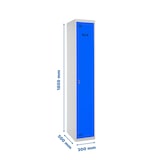 thumbnail of SimonRack Vestiaire Métallique 1 Porte avec Clé, 1800x300x500, Gris/Bleu - Simonlocker